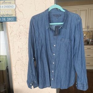 Tommy Hilfiger Casual Blue Button Down Shirt